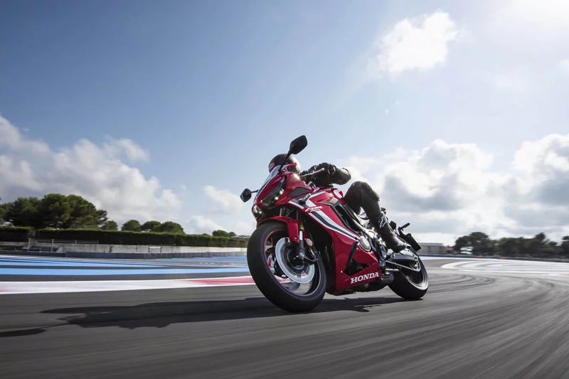 Honda CBR650R riding on street