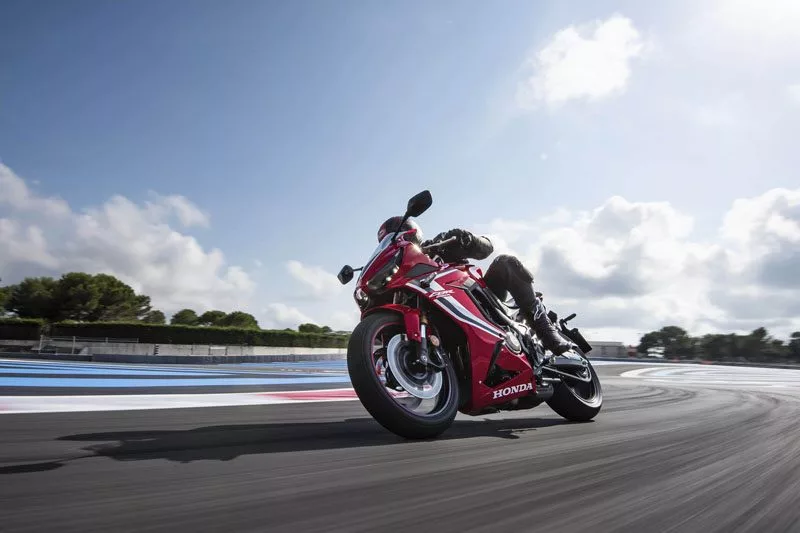 Honda CBR650R riding on street